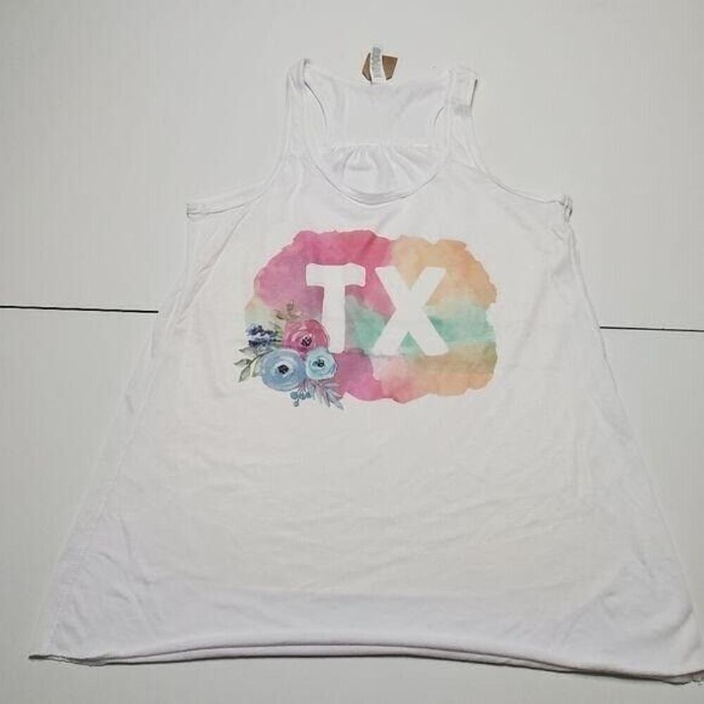 Bella White Razor Back with‎ TX FOR Texas soft tee